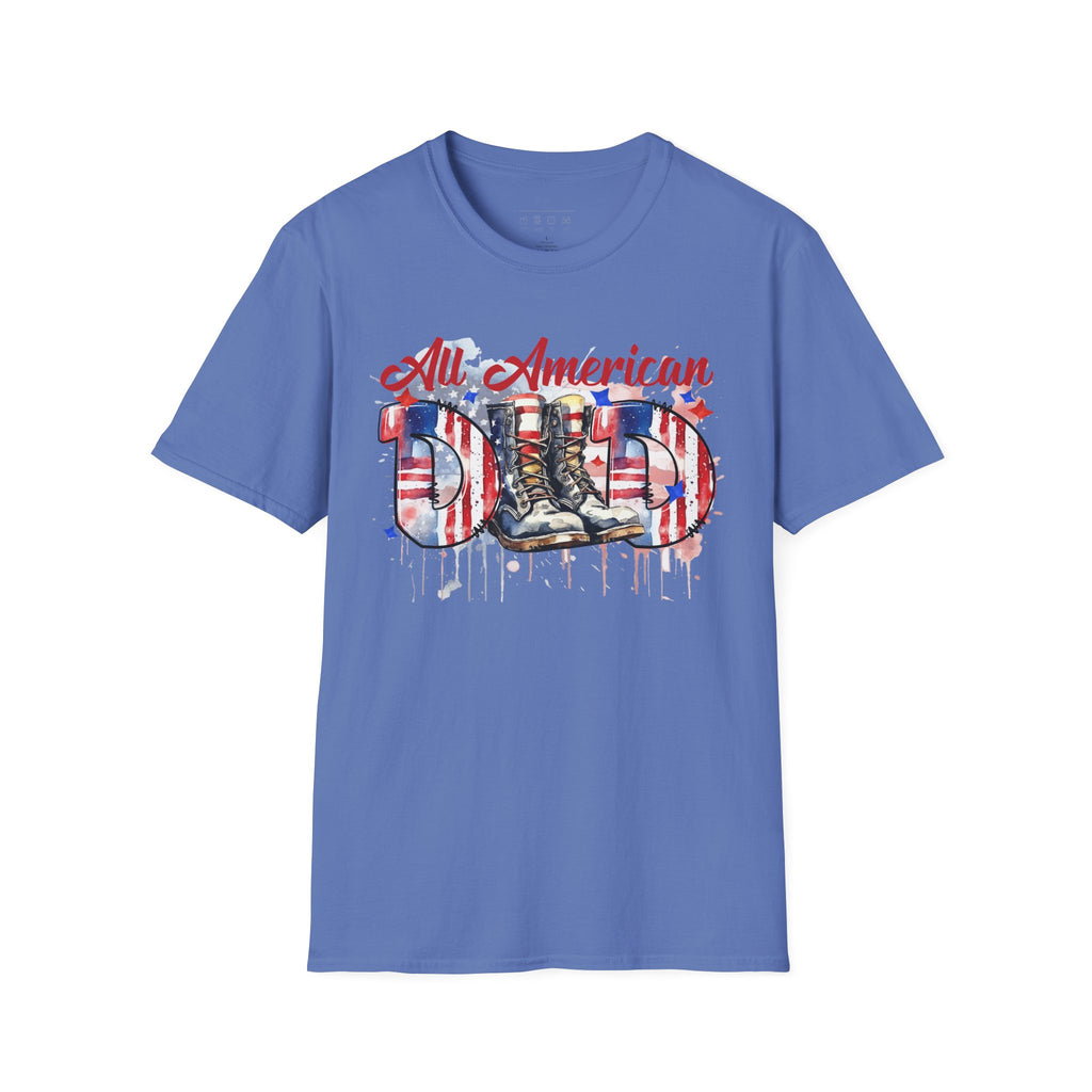 All American Dad T-Shirt — Patriotic Flag Boots Graphic Tee for Father's Day & 4th of July