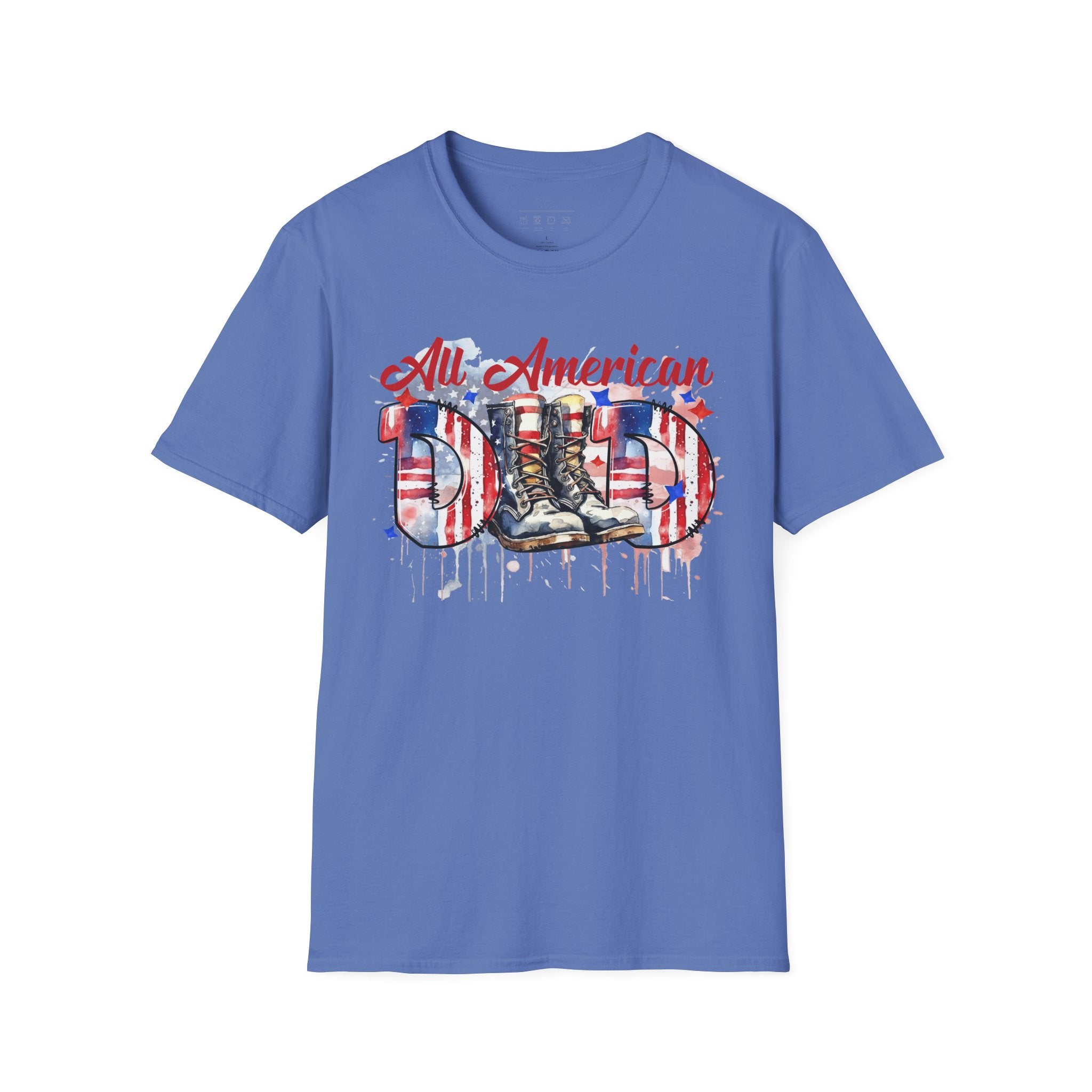 All American Dad T-Shirt — Patriotic Flag Boots Graphic Tee for Father's Day & 4th of July