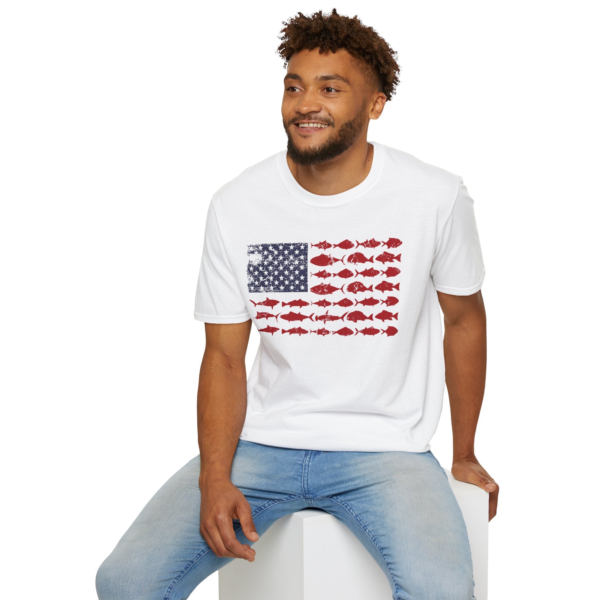 American Fishing Flag T-Shirt