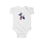 Patriotic Balloon Dog Baby Bodysuit — USA Flag Infant Onesie
