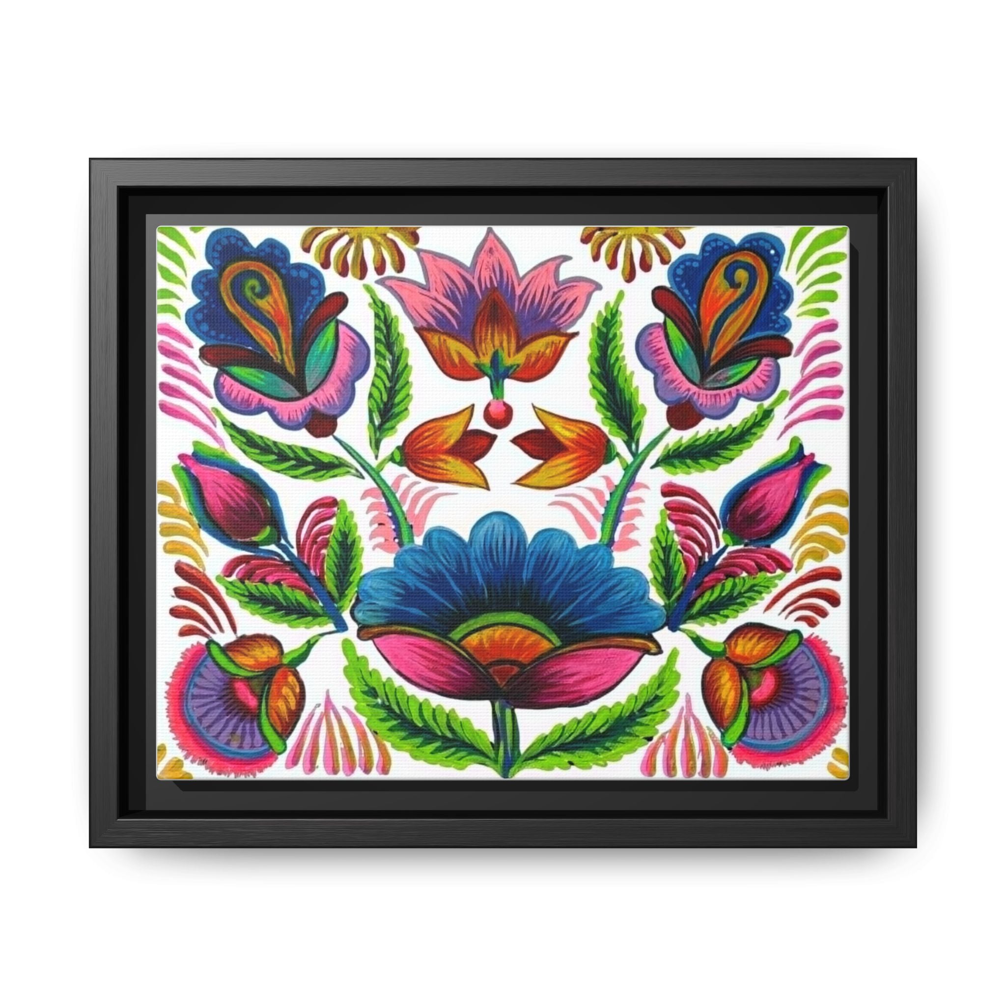 Framed Dhaka Rickshaw Folk Art Canvas