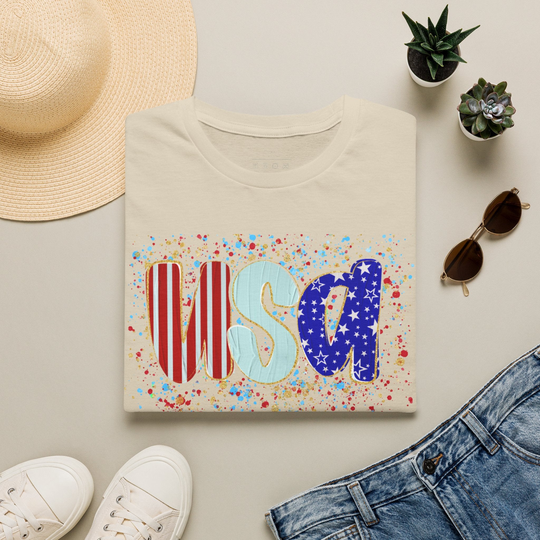 USA Patriotic T-Shirt — Red White & Blue Fourth of July Tee