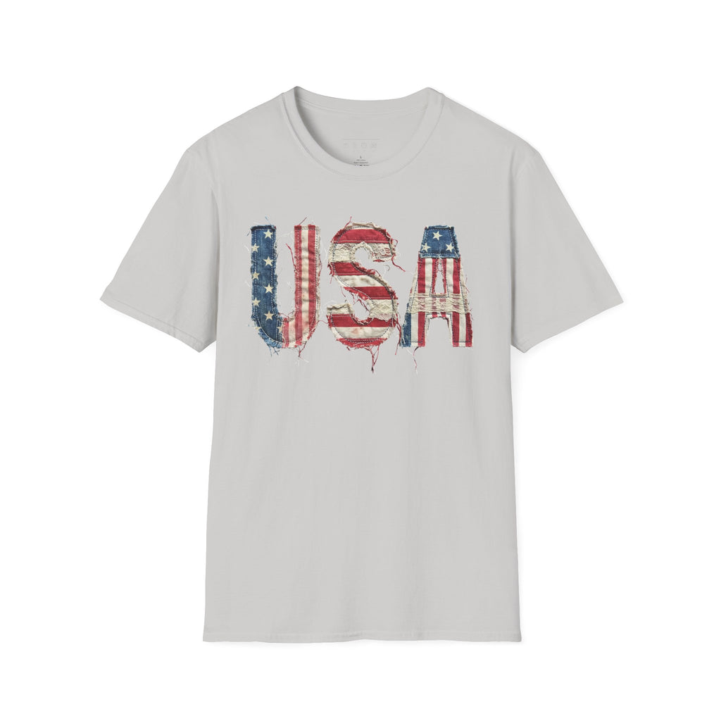 USA Flag Graphic T-Shirt — Distressed Americana Patriotic Tee