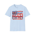 Patriotic Flag Bow T-Shirt — American Red White Blue Fourth of July Tee
