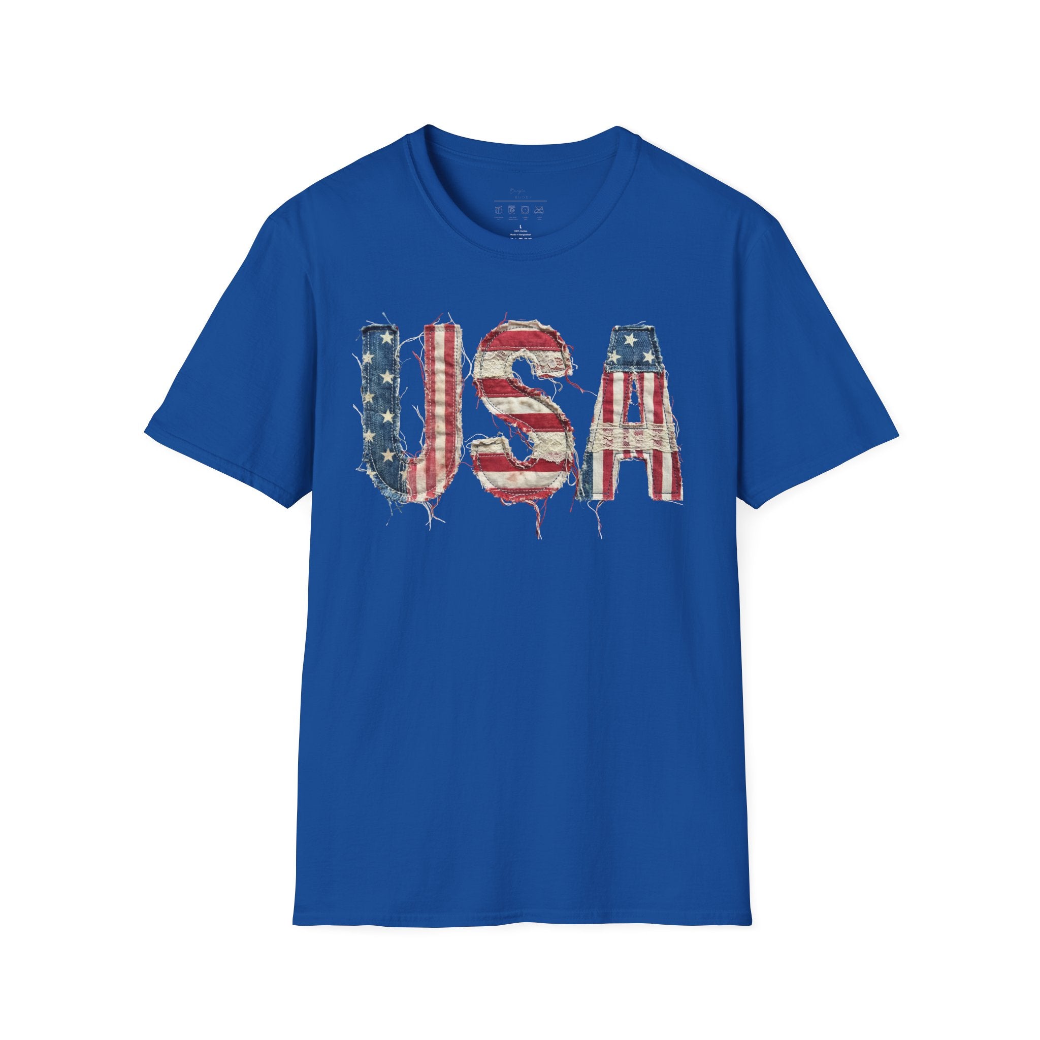 USA Flag Graphic T-Shirt — Distressed Americana Patriotic Tee