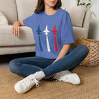 Patriotic Fighter Jet T-Shirt — Red White & Blue Military Aircraft Tee