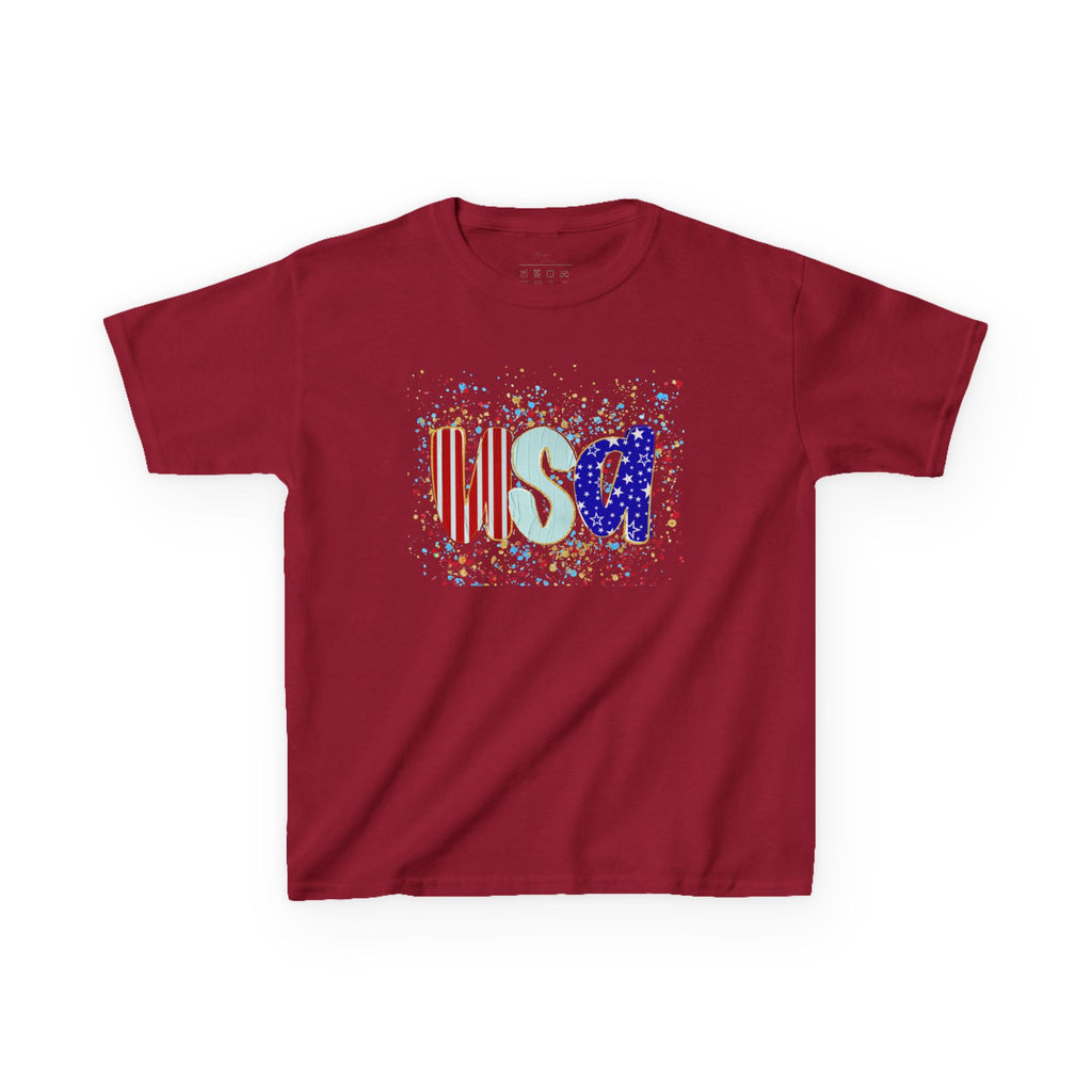 Youth, Kids USA Flag Splash T-Shirt — Patriotic Fourth of July Tee for Children