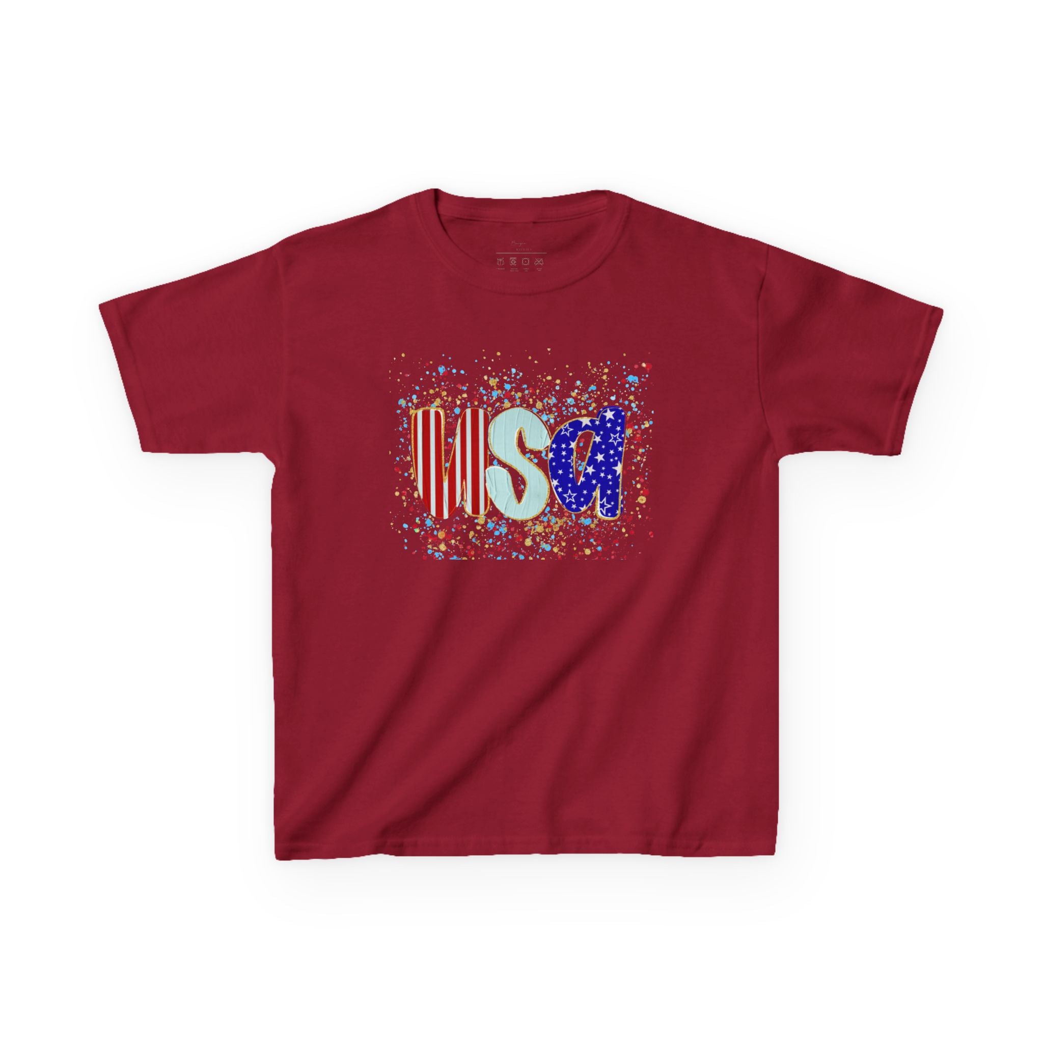Youth, Kids USA Flag Splash T-Shirt — Patriotic Fourth of July Tee for Children