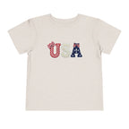 Toddler Tee - "USA" Patriotic Applique Short Sleeve