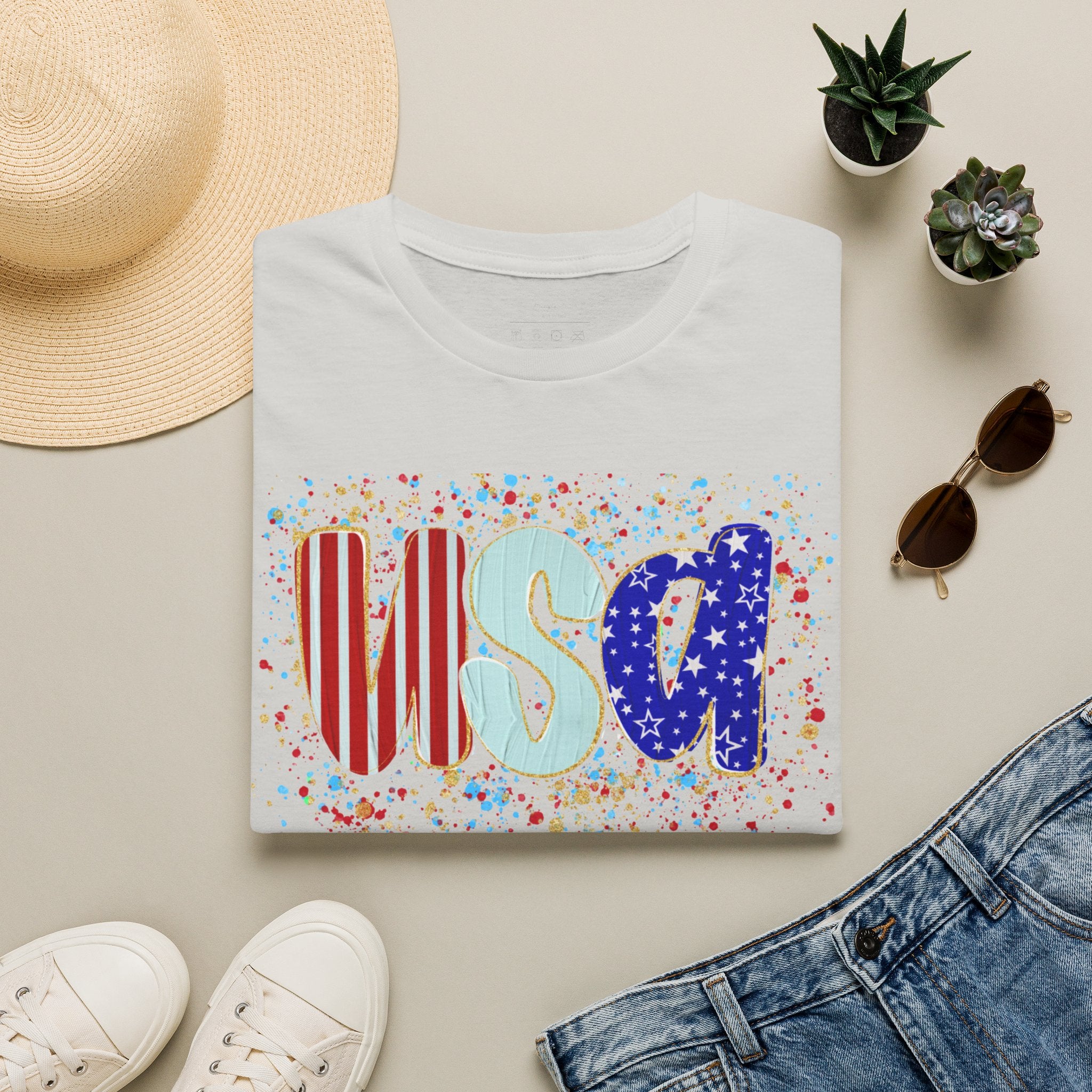 USA Patriotic T-Shirt — Red White & Blue Fourth of July Tee