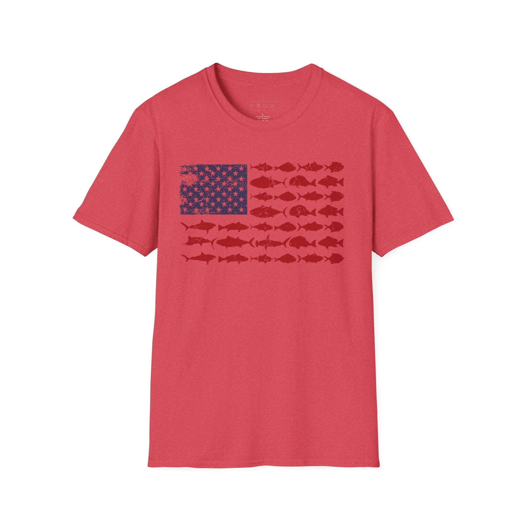 American Fishing Flag T-Shirt — Patriotic Fish Graphic Tee