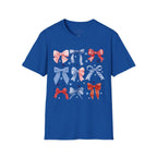 Patriotic Red White Blue Bow T-Shirt — Stars & Ribbon Graphic Tee