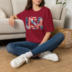 USA Patriotic T-Shirt — Red White Blue Americana Graphic Tee