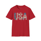 USA Flag Graphic T-Shirt — Distressed Americana Patriotic Tee