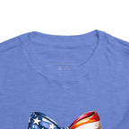Toddler Tee — Patriotic American Flag Bow Graphic (4th of July Kids Shirt)