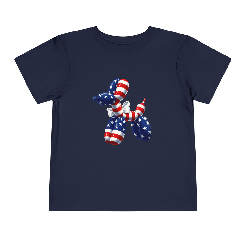 Toddler Tee Patriotic Balloon Dog  — USA Flag 4th of July Shirt
