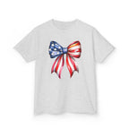 Youth, Kids Tee — Patriotic American Flag Bow Graphic (Fourth of July)