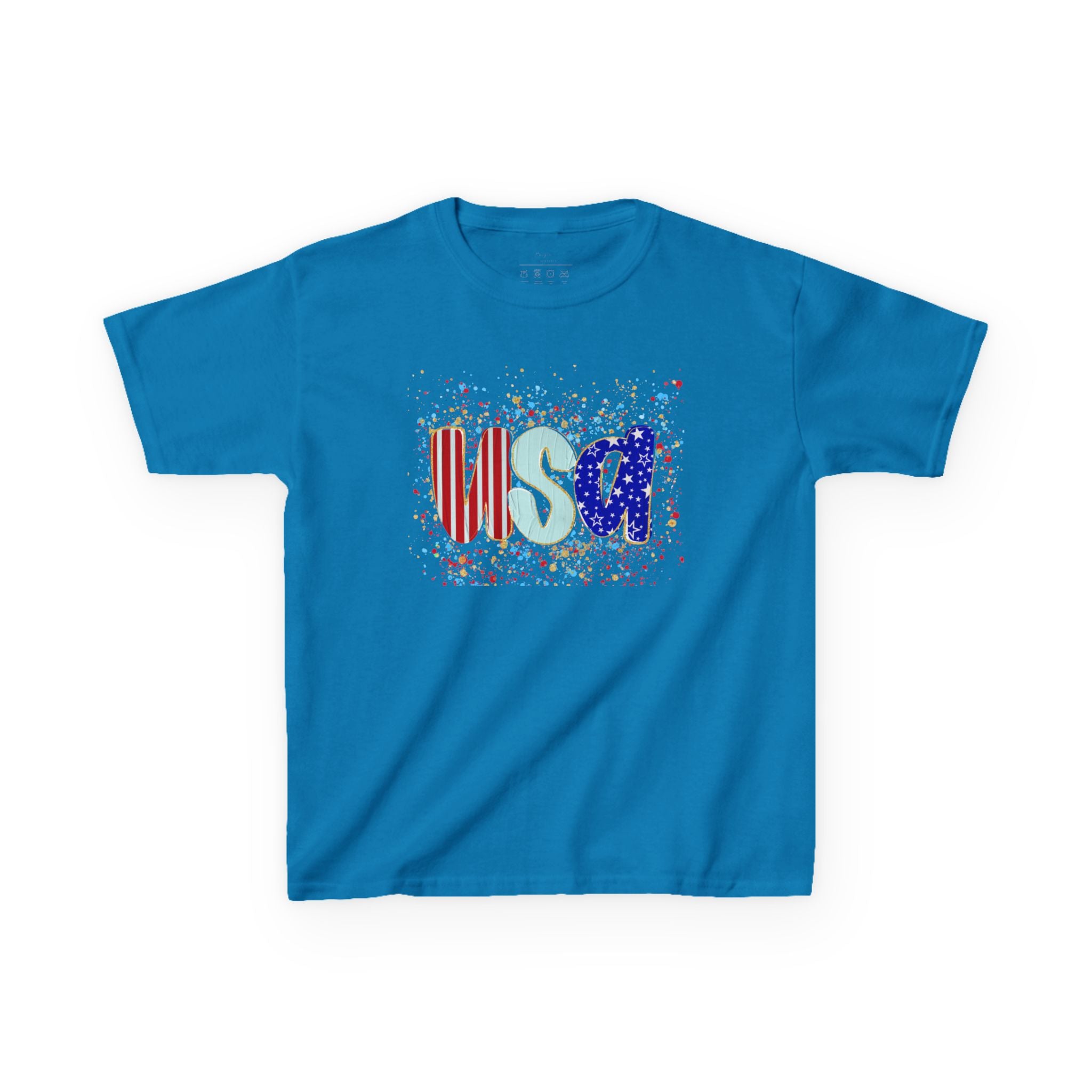Youth, Kids USA Flag Splash T-Shirt — Patriotic Fourth of July Tee for Children