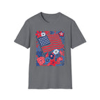 American Flag Floral T-Shirt — Patriotic Stars & Stripes Tee