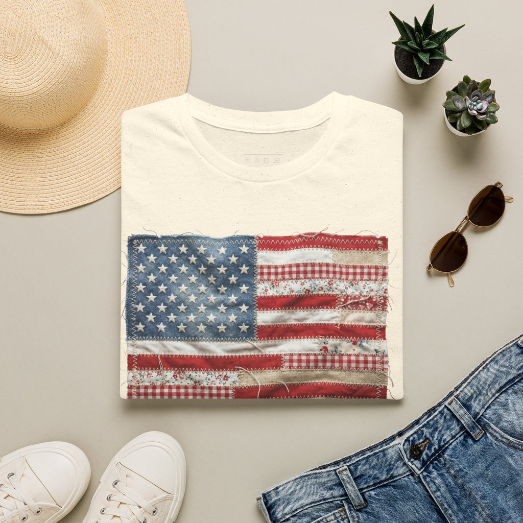Distressed American Flag T‑Shirt — Vintage USA Patriotic Tee for 4th of July