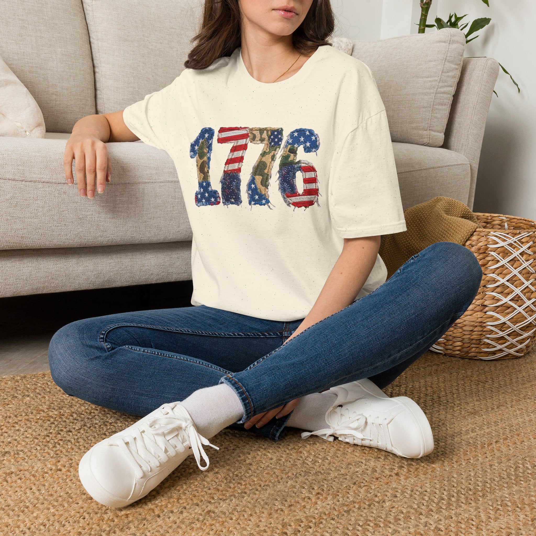 1776 Patriotic T-Shirt — American Flag & Camouflage Vintage Independence Tee