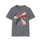 Patriotic Bow T-Shirt — Vintage American Flag Ribbon Tee