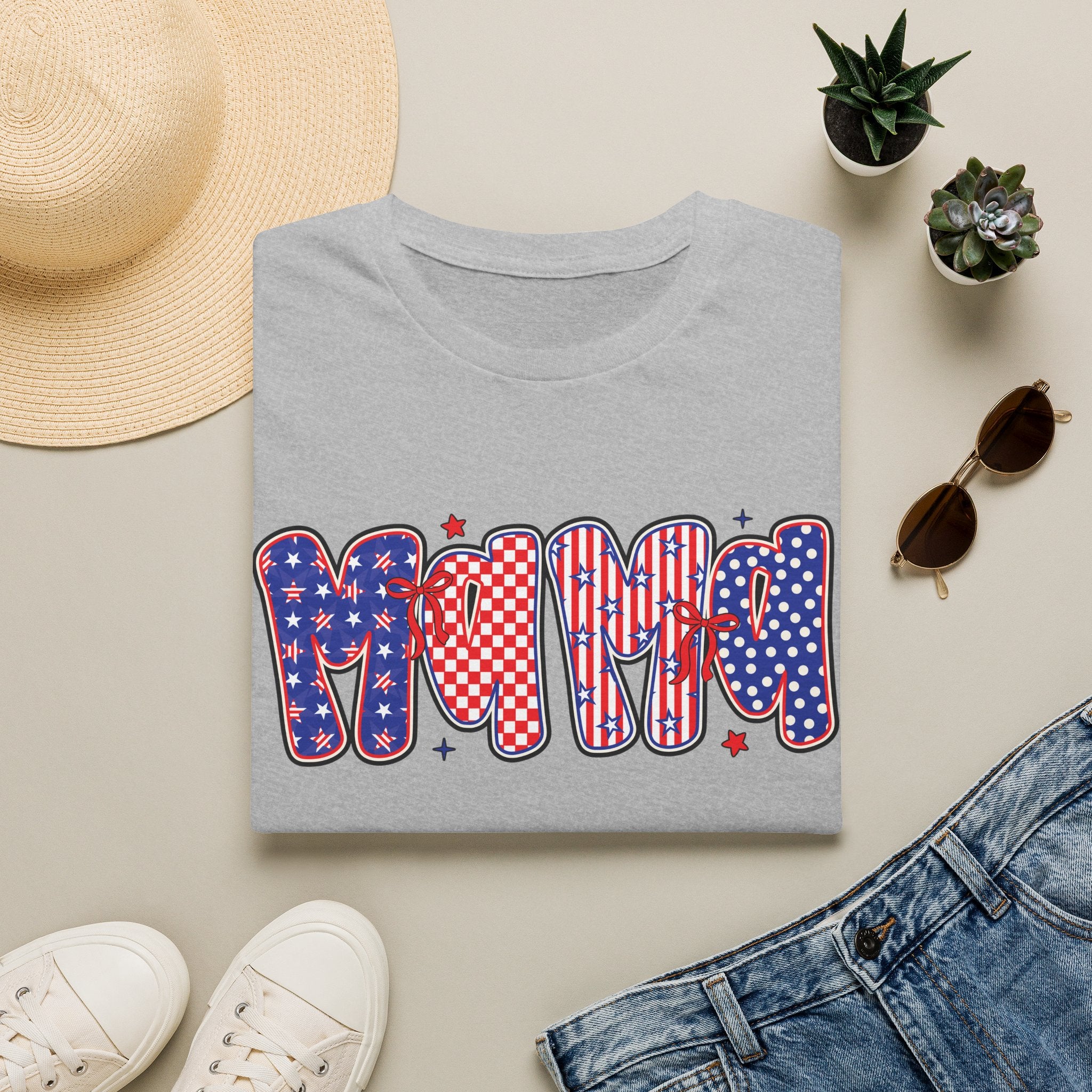 Mama Patriotic American Flag T-Shirt — Fourth of July Mom Tee