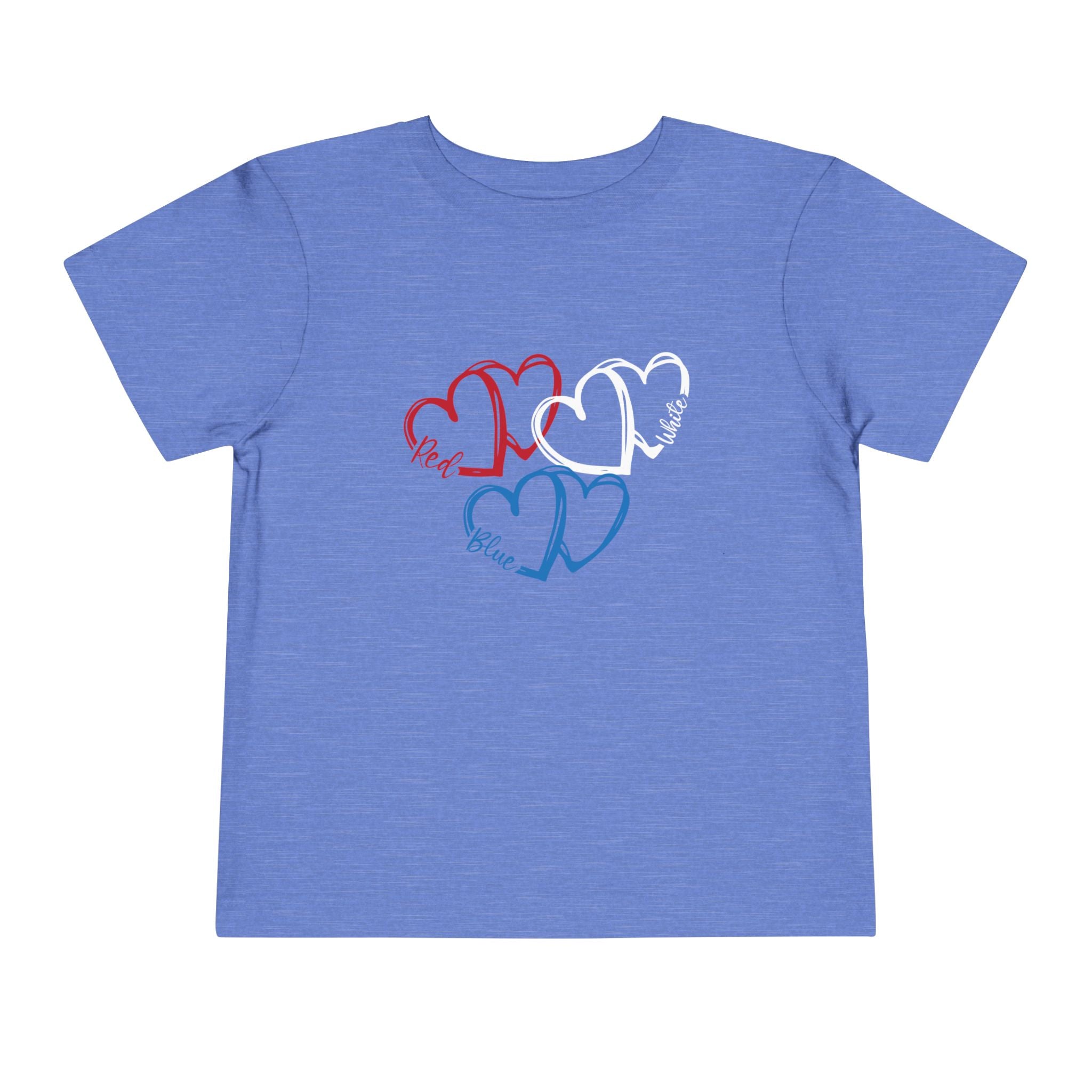 Toddler Tee — Red White Blue Heart Trio