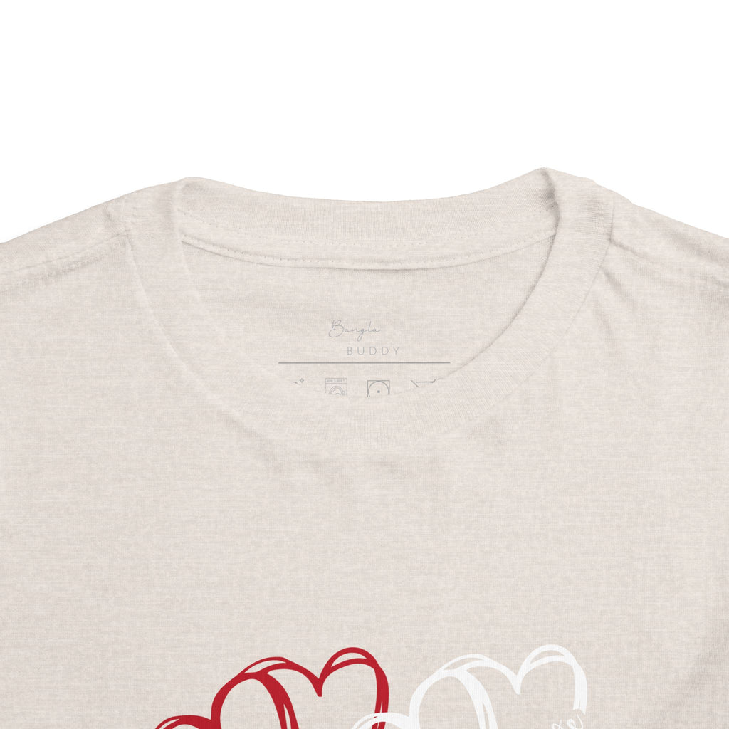 Toddler Tee — Red White Blue Heart Trio (Patriotic Kids Shirt)