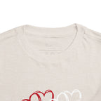 Toddler Tee — Red White Blue Heart Trio (Patriotic Kids Shirt)