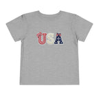 Toddler Tee - "USA" Patriotic Applique Short Sleeve