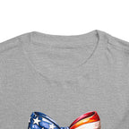 Toddler Tee — Patriotic American Flag Bow Graphic (4th of July Kids Shirt)