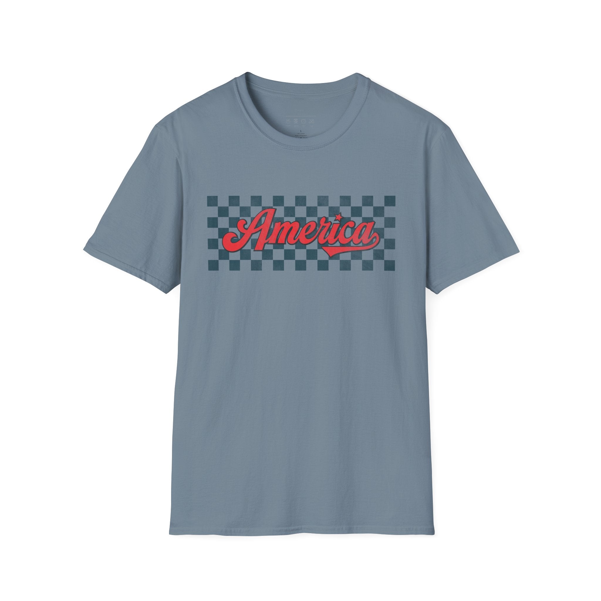 America Checkerboard Graphic T-Shirt