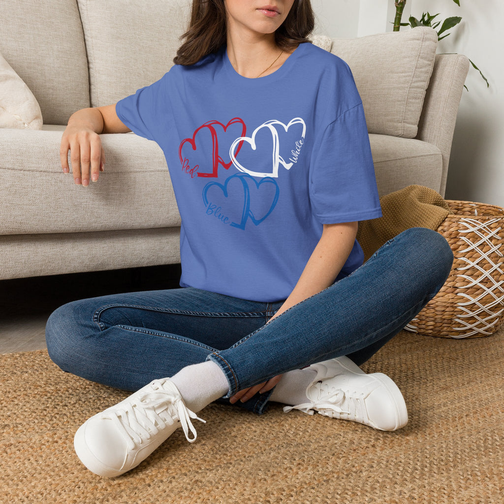 Patriotic Red White & Blue Heart T-Shirt
