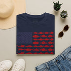 American Fishing Flag T-Shirt — Patriotic Fish Graphic Tee