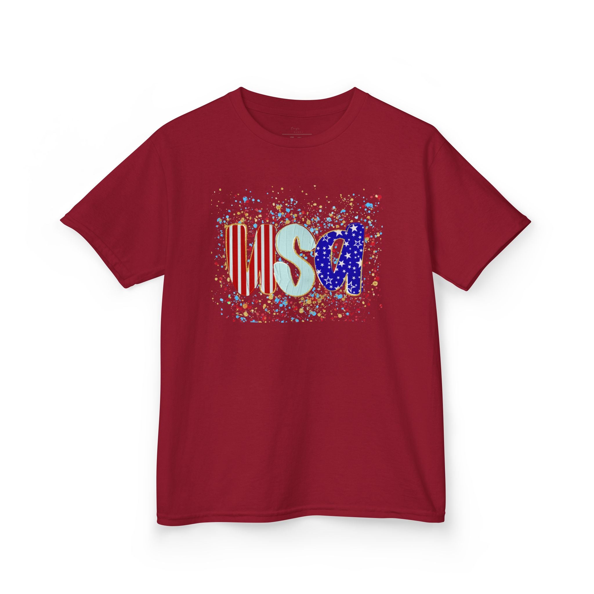 Youth, Kids USA Flag Splash T-Shirt — Patriotic Fourth of July Tee for Children