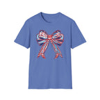 Patriotic Red White Blue Bow T-Shirt — 4th of July Americana Graphic Tee