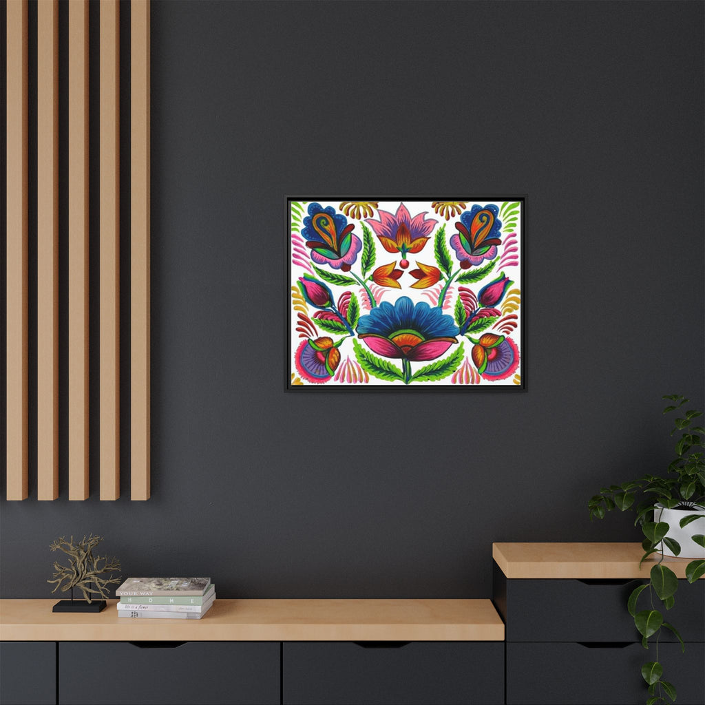 Framed Dhaka Rickshaw Folk Art Canvas