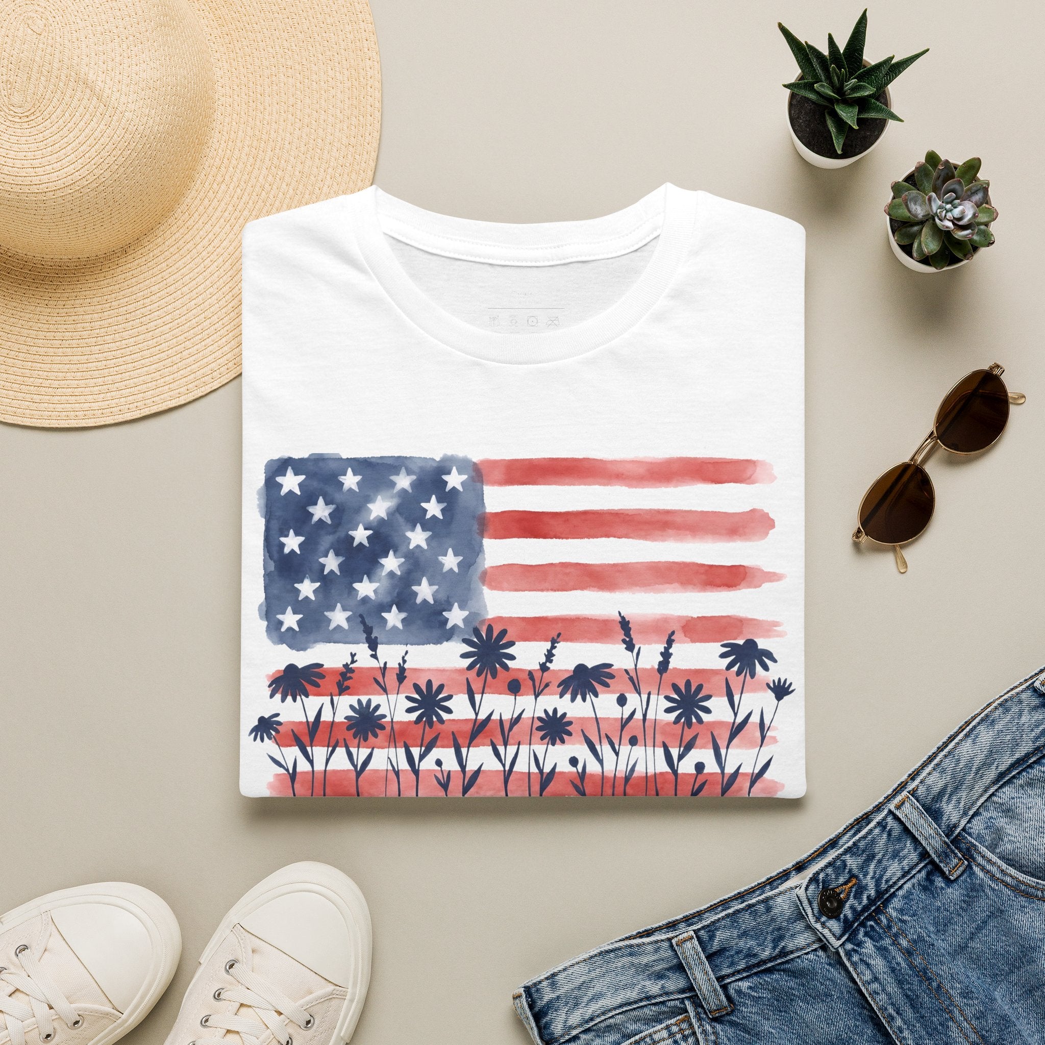 American Flag Palm Trees T-Shirt — “250 Years of Freedom” Patriotic Tee