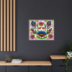 Framed Dhaka Rickshaw Folk Art Canvas