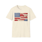 Patchwork American Flag T-Shirt — Vintage Floral Patriotic Tee