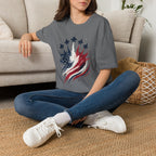 T-Shirt — Patriotic Jet Flyover with American Flag Splash