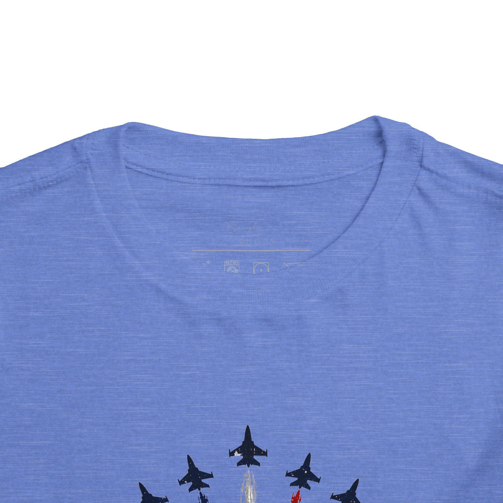 Toddler Tee - Patriotic American Flag Jet Spray Design (Fourth of July)