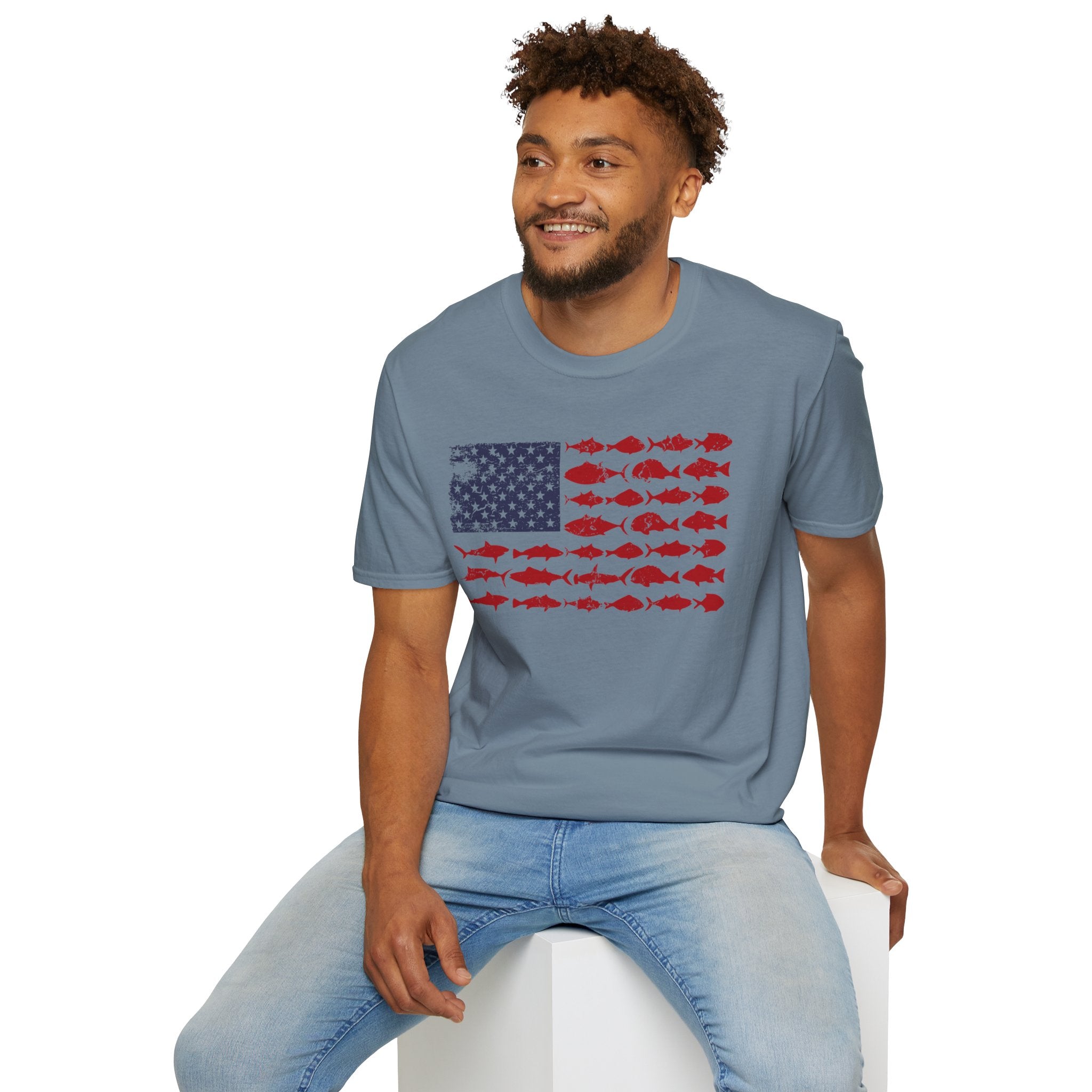 American Fishing Flag T-Shirt