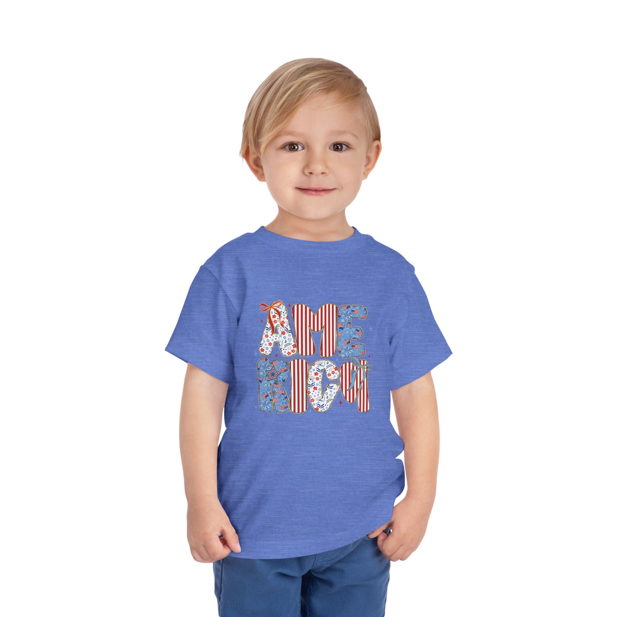 Toddler Tee America   — Patriotic Red White Blue Kids Shirt