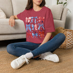 Patriotic Red White Blue Bow T-Shirt — Stars & Ribbon Graphic Tee