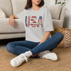 USA Flag Graphic T-Shirt — Distressed Americana Patriotic Tee