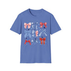 Patriotic Red White Blue Bow T-Shirt — Stars & Ribbon Graphic Tee
