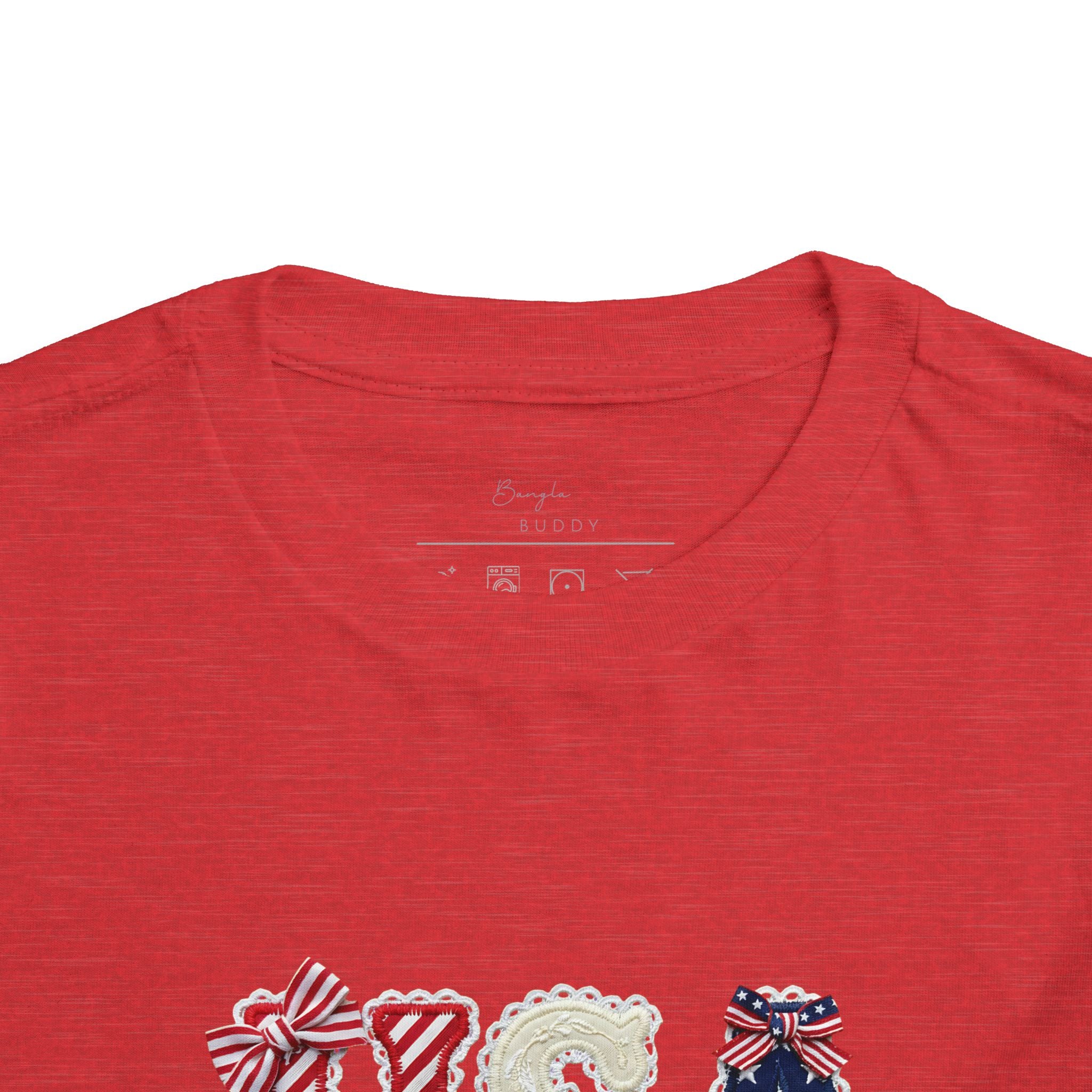 Toddler Tee - "USA" Patriotic Applique Short Sleeve