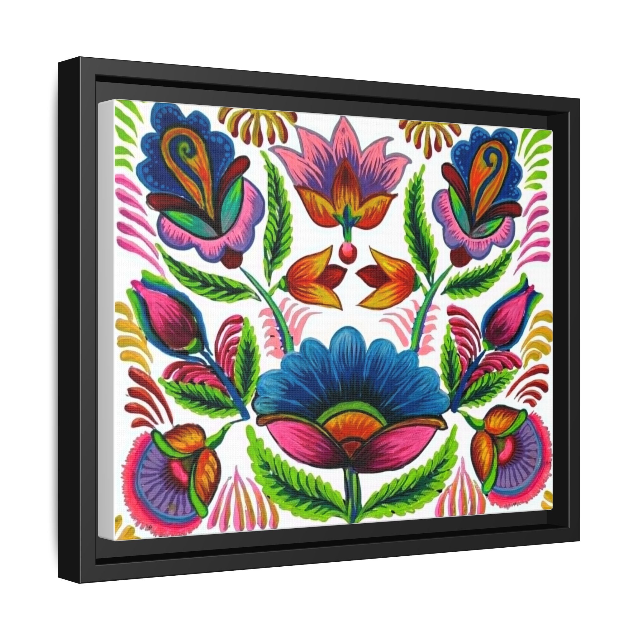Framed Dhaka Rickshaw Folk Art Canvas